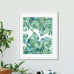 Poster Folhas tropicais de aquarela<br><div class="desc">Traga o estilo tropical e ousado para o seu espaço com esta vibrante pintura de folha monstera, uma nova design de aquarela pela artista de aquarelas da Flórida Victoria Grigaliunas. Apresentando a icônica fábrica de queijo suíça em tons ricos de verde e turquesa, esta impressão de arte botânica é perfeita...</div>