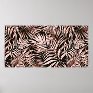 Poster Folhas tropicais de palma, selva. Vintage floral p
