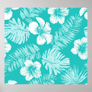 Poster Folhas Tropicais: Padrão De Plantas Vintage