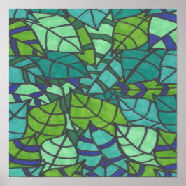 Poster Folhas Tropicais Verdes