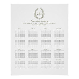 Pôster Folhas verdes: casamento 16 mesas