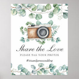 Poster Folhas Verdes Compartilhe a Foto de Tag de Amor Ca