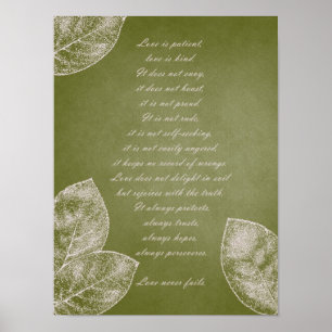 Poster Folhas verdes do Grunge