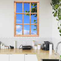 Folhas Verdes e Vista do Céu de Verão a partir de