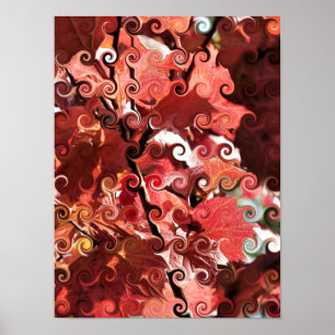 PÔSTER FOLHAS VERMELHAS