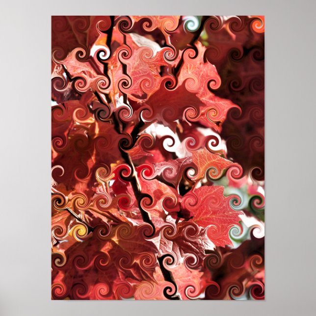 PÔSTER FOLHAS VERMELHAS (Frente)