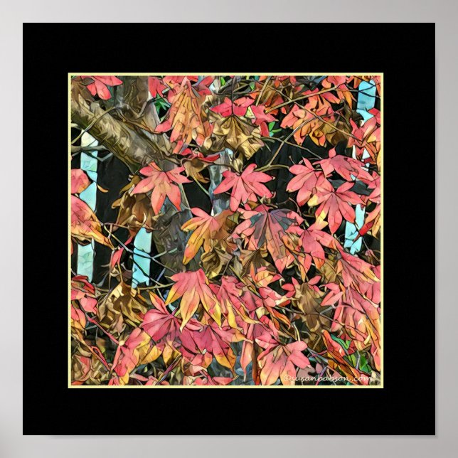 Pôster Folhas Vermelhas (Frente)