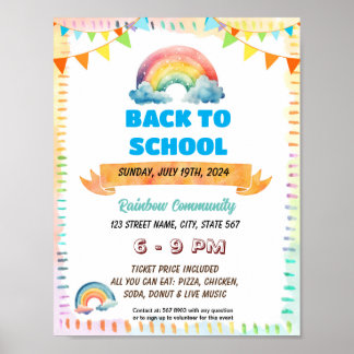 Poster Folheto da escola arco-íris de bondade editável