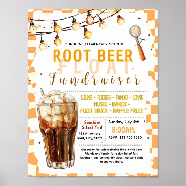 Poster folheto de angariação de fundos de float de cervej (Frente)