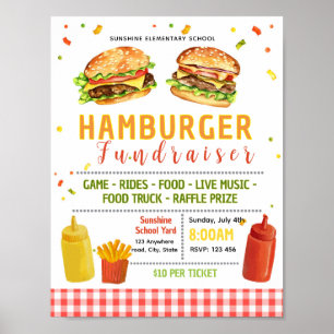 Poster folheto de angariação de fundos de hambúrguer edit