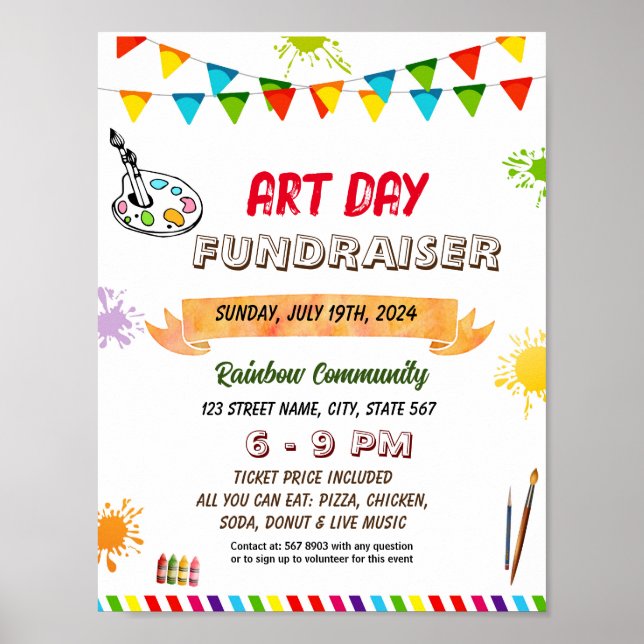 Poster Folheto de Arte Editável (Frente)