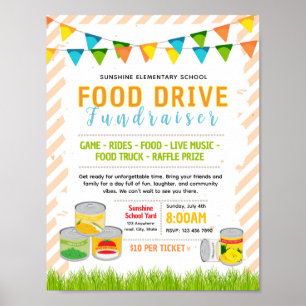 Poster folheto de campanha de arrecadação de alimentos ed