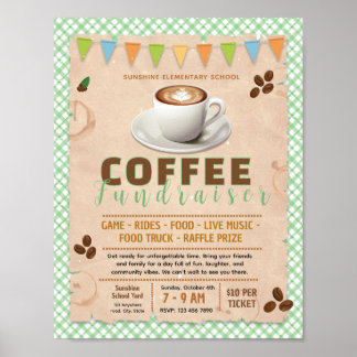 Poster folheto de campanha de café editável
