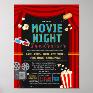 Poster folheto de captação de recursos para noite de cine