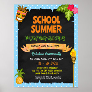 Poster Folheto de professores de verão de Luau