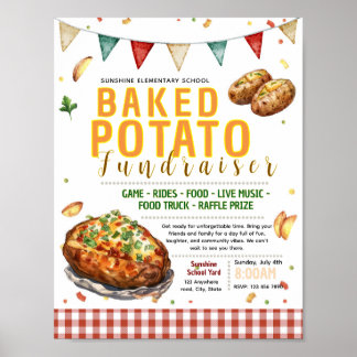 Poster folheto de promoção de batata assada editável