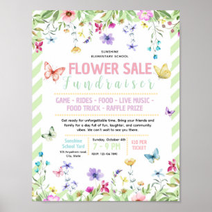 Poster folheto de venda de flores editável para angariaçã