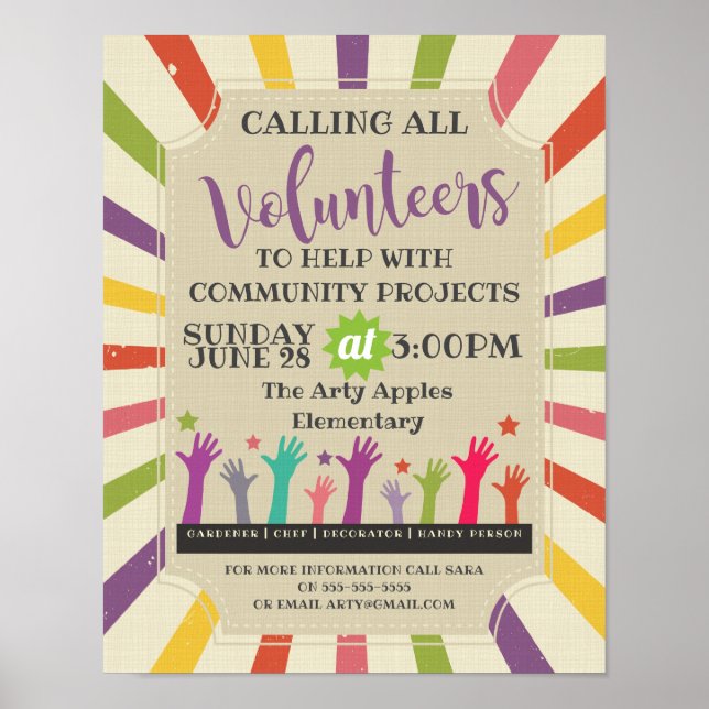 Poster folheto de voluntários da comunidade, carnaval de  (Frente)