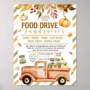 Poster folheto editável de campanha de alimentos de outon