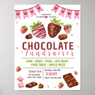 Poster folheto editável de campanha de chocolate do dia d