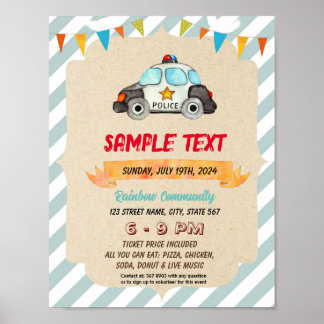 Poster Folheto temático da Polícia Gira