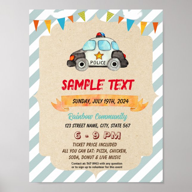 Poster Folheto temático da Polícia Gira (Frente)