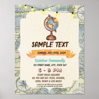 Poster Folheto Temático do Mundo Cinto