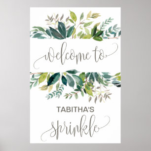 Poster Foliage Baby Sprinkle Welcome