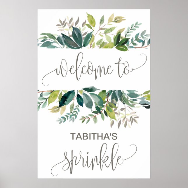 Poster Foliage Baby Sprinkle Welcome (Frente)