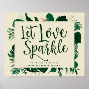 Poster Foliage Let Love Sparkle - Sinal de Envio Recém-P