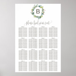Poster Foliage Wreath Monogramas