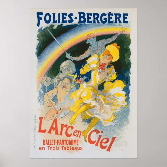 Poster Folies Bergère - L'arc en ciel - Jules Chéret 1893 (Frente)