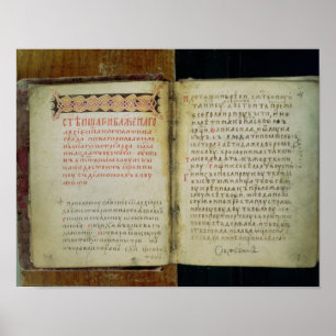 Poster Fólios do evangelho de St. Sergius de Radonezh