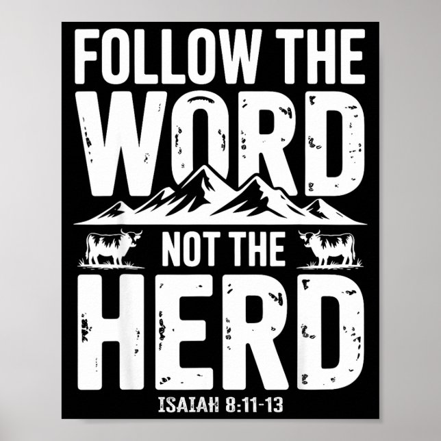 Poster Follow The Word Not The Herd Christian Religion Hi (Frente)