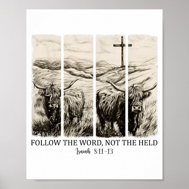 Poster Follow The Word Not The Herd Western Christian Jes (Frente)