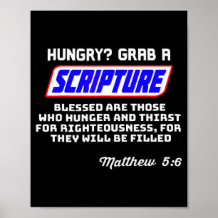 Poster Fome Pegue Uma Escritura Divertida Cristã Mateus 5