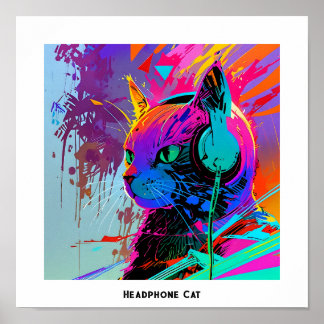 Poster Fone de ouvido editável com Pop Legal colorido