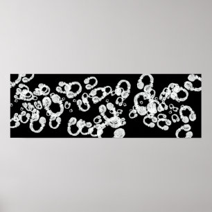 Pôster fone de ouvido preto&branco DJ