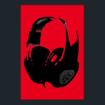 Pôster Fone de ouvido preto Red Pop Art<br><div class="desc">Hip Hop, R&B, Rock, Heavy Metal, Techno, Punk, Rap, Classic, African American, Jazz... . Adoramos música, adoramos cds de escuta, rádio. Aproveitando videoclibs, mixes, remixes, cobrir.</div>