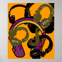 fones de ouvido de DJ de arte legal