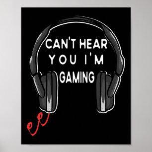 Poster Fones de ouvido engraçados para jogadores Não cons