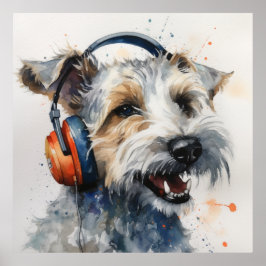 Poster Fones de ouvido Terrier Music Factory Art