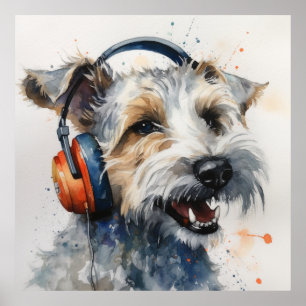 Poster Fones de ouvido Terrier Music Factory Art