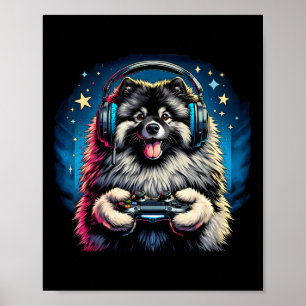 Poster Fones de ouvido Video Game Keeshond Cachorro Jogos