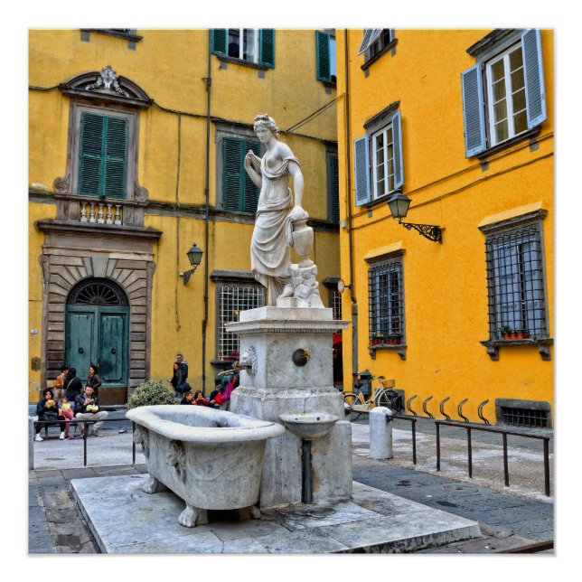 Pôster Fontana della Pupporona, Lucca, Itália (Frente)