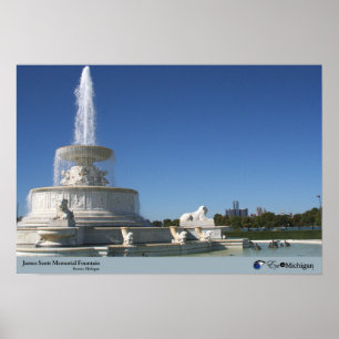 Poster Fonte da ilha do Belle - Detroit, MI