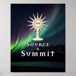 Poster Fonte da Monstrance e Summit Aurora Borealis