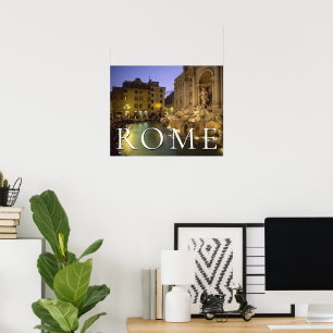 Poster Fonte da Trevi à Noite   Roma, Lazio, Itália