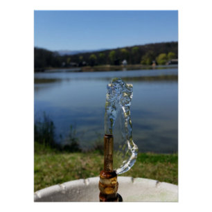 Pôster fonte de água do bebendo