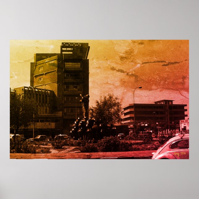 Poster Fonte de Bagdá vintage Iraque (Frente)